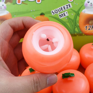 Jouet de décompression Lapin et Carottes en caoutchouc thermoplastique, balle rebondissante à presser pour le développement de l'intelligence en extérieur - Product Image 3