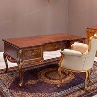 Bureaux de style baroque royal, meubles sculptés ornés, ensemble de meubles de bureau, ensemble de meubles de bureau artisanaux de qualité supérieure
