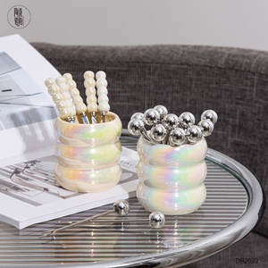 Porte-bougie en céramique TaoYang, cylindrique, DB2022, glaçure perlée, écologique, cadeau pour usage intérieur - Product Image 1