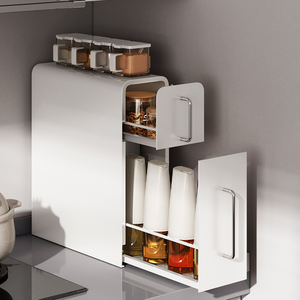 Estante <span class=keywords><strong>de</strong></span> Almacenamiento para Frascos <span class=keywords><strong>de</strong></span> Condimento, Estante <span class=keywords><strong>de</strong></span> Cocina Multifuncional para Especias, Estante <span class=keywords><strong>de</strong></span> Almacenamiento <span class=keywords><strong>de</strong></span> Especias Extraíble para Encimera - Product Image 2