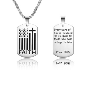 Collar con Colgante Cuadrado de Acero Inoxidable Personalizado con la Frase 'Enhanced Courage Belief' para Hombre, Regalo Personalizado para Chicos Valientes - Product Image 4