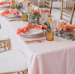 <strong>White</strong> Custom <strong>Round</strong> Lamour Wholesale Manufacture Matte Satin Table Cloths for Weddings Tableclorh - Product Image 3
