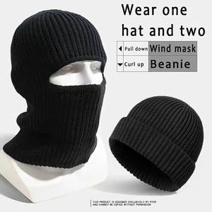 Großhandel Sportliche Wandelbare 2-in-1 Fahrrad-Sturmhaube Winter Winddichte Acryl-Strick Ski-Balaclava <span class=keywords><strong>Beanie</strong></span> mit Charakter-Design - Product Image 1
