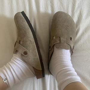 Zuecos <span class=keywords><strong>Birkenstock</strong></span> Cómodos <span class=keywords><strong>de</strong></span> Invierno para Mujer, <span class=keywords><strong>de</strong></span> Cuero Genuino y Corcho, con Forro <span class=keywords><strong>de</strong></span> Felpa Antideslizante, Punta Cuadrada/Redonda - Product Image 6