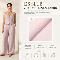 Yeni Gelen 12S Slub İplik %85 Viskon %15 Keten 180gsm 135cm Kumaş Moda Bayan Bluzu Keten Viskon Karışımı Kumaş