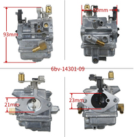 Nouveau carburateur de remplacement 6BV-14301-09 compatible avec le moteur hors-bord Yamaha P19X 4-5HP 4 temps, pièce de réparation