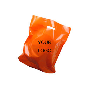 Bolsa de la compra de plástico troquelada de mercancía personalizada con logotipo impreso personalizado de fábrica de código fuente barata con asa - Product Image 5