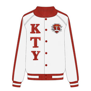 Giacca Rossa Personalizzata Zeta Phi Beta in Piccole Quantità |   Confraternita ZPB con Logo Ricamato |   Abbigliamento Esterno Greco Elegante - Product Image 1