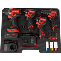Kit d'outils électriques professionnels rechargeables : Meuleuse d'angle, Clé à chocs, Clé à cliquet, Perceuse, Tournevis - Batterie au lithium