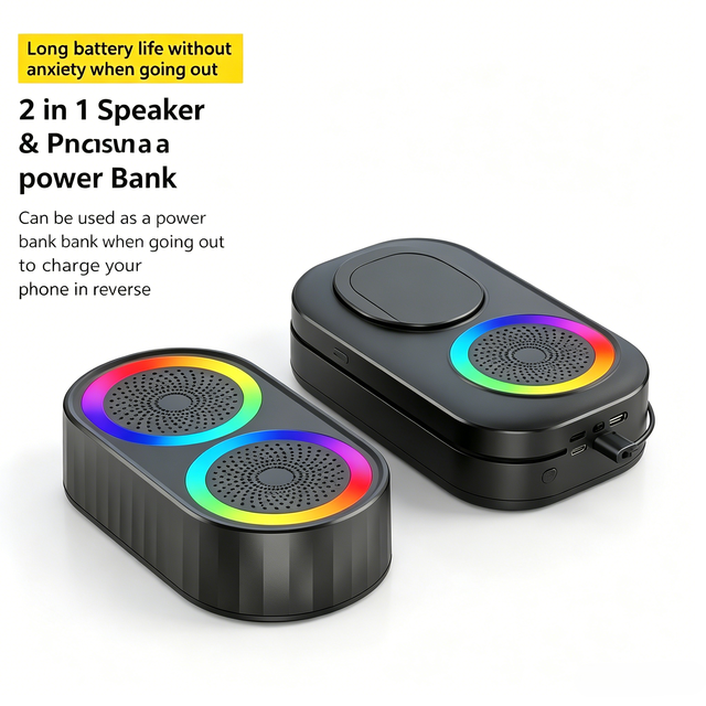 3 in 1 Wireless Speaker, Multifunctional Desktop Audio with Phone Stand & Fast Charger for Home Office
