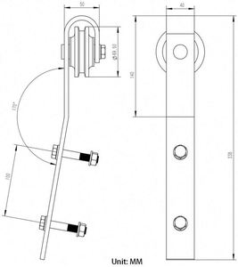 WEKIS Kit de herrajes modernos de bricolaje para escalera deslizante de tubo de latón, de acero negro satinado, insonorizado y duradero, para estanterías, armarios y bibliotecas, con tornillos - Product Image 5