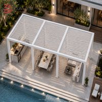 Fournisseur de pergolas en aluminium, gazebo à toit pliant extérieur avec pavillon électrique rétractable pour les commandes de projets commerciaux