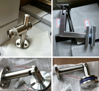 Support de main courante en acier inoxydable 304 316 de 12 mm pour balustrade en verre, idéal pour escalier, terrasse et balcon