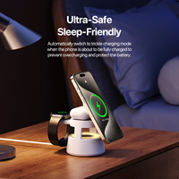 Station de recharge sans fil 5 en 1 avec haut-parleur Bluetooth, veilleuse, support de charge rapide, chargeur de bureau multifonction