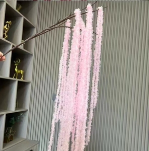 Thực tế thiết kế lại nhân tạo lụa chủ đề màu be dòng mềm đám cưới hội trường Trần bên ngoài trời phong cách rừng treo trang trí cho - Product Image 5