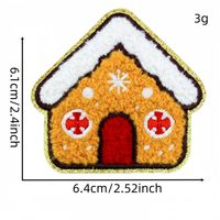 Patchs thermocollants brodés en chenille pour Noël, motifs Père Noël, Bonhomme de neige, Homme en pain d'épices, pour vêtements, sacs et décoration DIY