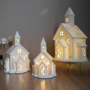 LED iluminado Decoración de Navidad Porcelana China iluminando <span class=keywords><strong>casa</strong></span> figuritas de Navidad casas iluminadas - Product Image 5