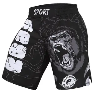 Customized Quick Dry Elastic Waist No Gi Bjj Fight Grappling Shorts Youth Sports Boxing Trunks Shorts for Men Martial Arts Wear