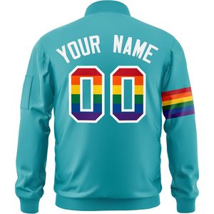 Custom Bomber Jacket Lightweight Full Zip Windbreaker Personalized Stitched Name Number Unisex Adult Casual Spring PU Fabric - Product Image 2