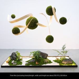 Boule de mousse de simulation de soie, décoration intérieure de plafond et de fenêtre, modélisation créative, boule d'herbe verte pour hôtel - Product Image 6