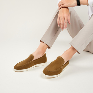 En Çok Satan Hakiki Deri Koyun Süet Loafer Ayakkabı Erkekler için Moda Kadife Günlük Ayakkabılar Sivri Burun - Product Image 6