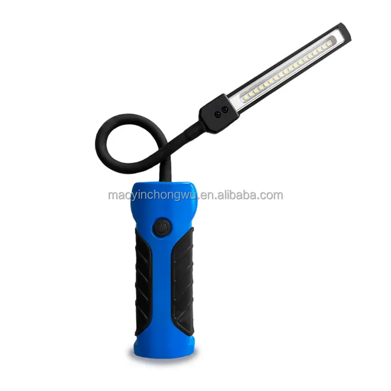 Lampe de poche SMD lumineuse et flexible à col de cygne 450LM avec base magnétique pour la réparation de voitures Barre lumineuse de travail à LED sans fil rechargeable par USB