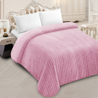 2-lagige 220x240CM Geprägte Umweltfreundliche Antibakterielle Polyester-Raschel-Decke im Europäisch-Amerikanischen Stil für Alle Jahreszeiten Maschinell Gewebt