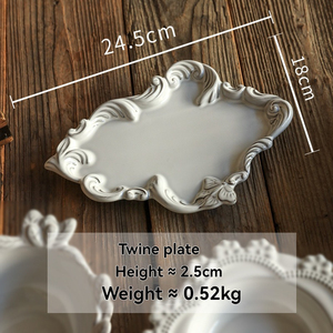 Plateau à gâteau au design unique et de forme spéciale, plateau à fruits et en-cas en bois, plateau à en-cas en céramique décoratif - Product Image 6