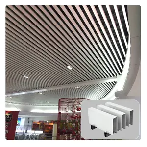 분말 코팅 화이트 알루미늄 U 스트립 베플 천장 프로필 음향 천장 패널 호텔 공항 홀 역 천장 디자인