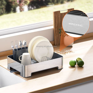 WIREKING, soporte para utensilios de cocina de acero inoxidable, estante para platos para el hogar sobre el fregadero, escurridor de secado de platos - Product Image 6