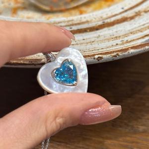 Collier pendentif en argent pur S925 avec grande perle blanche australienne et diamants, collier tendance Ellie Dreamland - Product Image 3