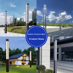 Poste de lámpara LED equivalente 50W personalizado de acero inoxidable para jardín estacionamiento iluminación exterior Simple IP65 poste de luz eléctrica - Product Image 3