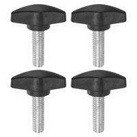 Poignées de meubles industrielles pour villa, lot de 4, M8 x 25 mm, filetage mâle standard, plastique noir, pour armoire, commode, tiroir
