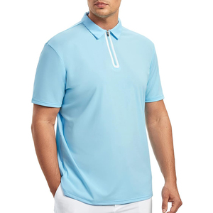 Logo personnalisé Quart de poche Polos de golf pour hommes Chemises de golf évacuant l'humidité Polos de <span class=keywords><strong>tennis</strong></span> athlétiques à col - Product Image 2
