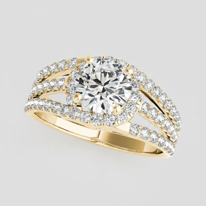 1.20 Carat Natural Round Brilliant Cut Diamond Women's Hip Hop Engagement Wedding <b>Ring</b> 14K Yellow Gold Prong-Set - Product Image 2