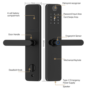 新款图雅WiFi手掌静脉智能锁触摸生物指纹锁掌纹识别解锁数字密码锁 - Product Image 4