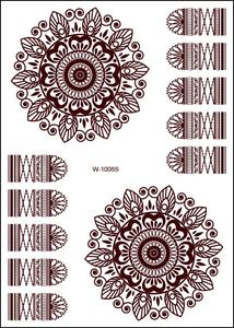 उच्च गुणवत्ता वाले वाटरप्रूफ फुल हैंड रेड स्टिक-ऑन महिलाओं के लिए हेना टैटू स्टिकर - Product Image 3
