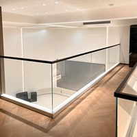 Rampe en verre moderne en alliage d'aluminium, système de garde-corps en verre à base en U pour escalier et balcon