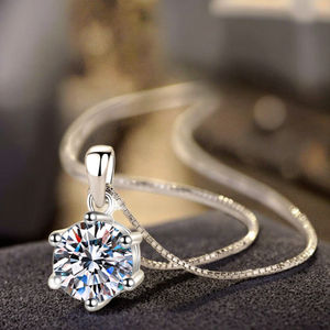 Colgante de diamante de laboratorio brillante, joyería de boda de Plata de Ley 925, collar de moissanita de Color <span class=keywords><strong>D</strong></span> de 0,5-5CT para mujer - Product Image 3