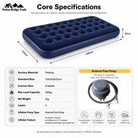 Matelas Gonflable Convertible Moderne en PVC Floqué avec Pompe à Pied – Lit d'Air Portable pour Voyage en Extérieur, Sommeil Sain, Tailles Personnalisables