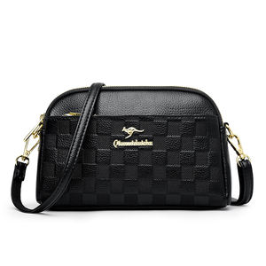 Sac à bandoulière décontracté pour femme, style vintage et tendance, avec fermeture éclair, motif géométrique, en PU, antivol, portable pour usage quotidien - Product Image 1