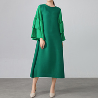 Robe plissée décontractée pour femme à manches amples, nouvelle collection 2026, directement de l'usine Miyake