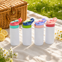 Bouteille d'eau sport portable en aluminium personnalisable par sublimation avec paille intégrée