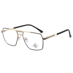 กรอบแว่นตาโลหะทรงสี่เหลี่ยมคลาสสิกสำหรับผู้ชาย ขายส่ง กรอบแว่นตาโลหะสแตนเลส ป้องกันแสงสีฟ้า - Product Image 5