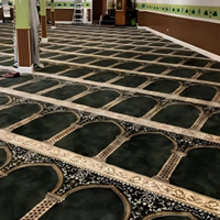 Wand-zu-Wand Bedruckter Moschee-Gebetsteppich Feuerfester Schallabsorbierender Bogenförmiger Geometrischer Muster-Teppich für Ganzraum-Gebetsbereich