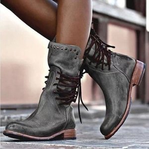 Large Size Western Cowboy Style Boots for Women 2026 Autumn and Winter New Rivet Motorcycle Boots Hot Style - Product Image 3
