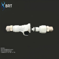 Raccords en plastique 1/8 1/4 avec valve d'arrêt, connecteur rapide mâle, raccord rapide pour tuyaux avec vannes d'arrêt SUS316 à ressort