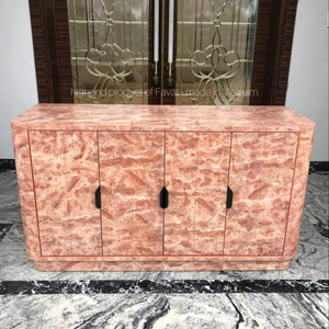 Modern European Eco-Friendly Pink Solid Wood <b>Sideboard</b> Luxury 4-Door Buffet Cabinet <b>for</b> Dining Room Wholesale - Product Image 1
