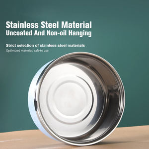 ชามอาหารสัตว์เลี้ยงแบบมีฉนวนโลหะ ชามน้ำสแตนเลสกันลื่น สำหรับ<span class=keywords><strong>สุนัข</strong></span>และแมว ขนาดใหญ่และขนาดกลาง พร้อมแผ่นรองกันลื่น - Product Image 2