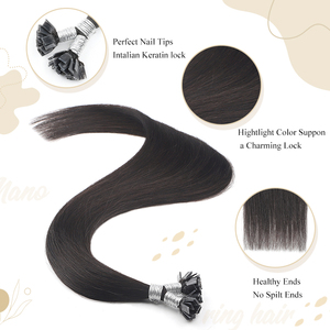 K.swigs Factory Wholesale Chinese Virgin Hair Top Grade Premium 100% Remy Human Hair Straight Flat Tip Customized Color Machine - Product Image 3